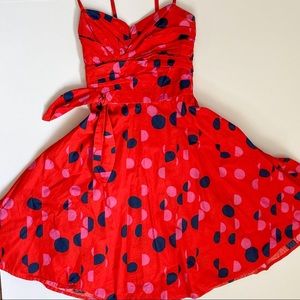 H&M - Red Printed Dress - Size: 4